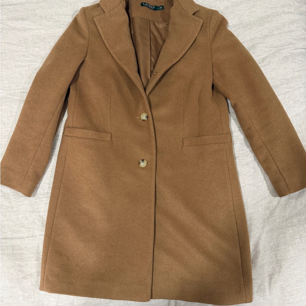 Ralph Lauren Women's Tan wool winter pea coat